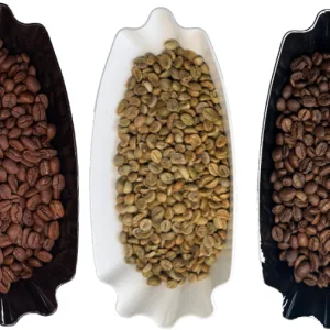 Green coffee bean trays